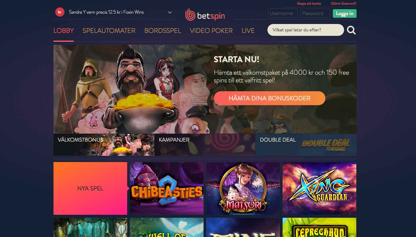 Betspin screenshot