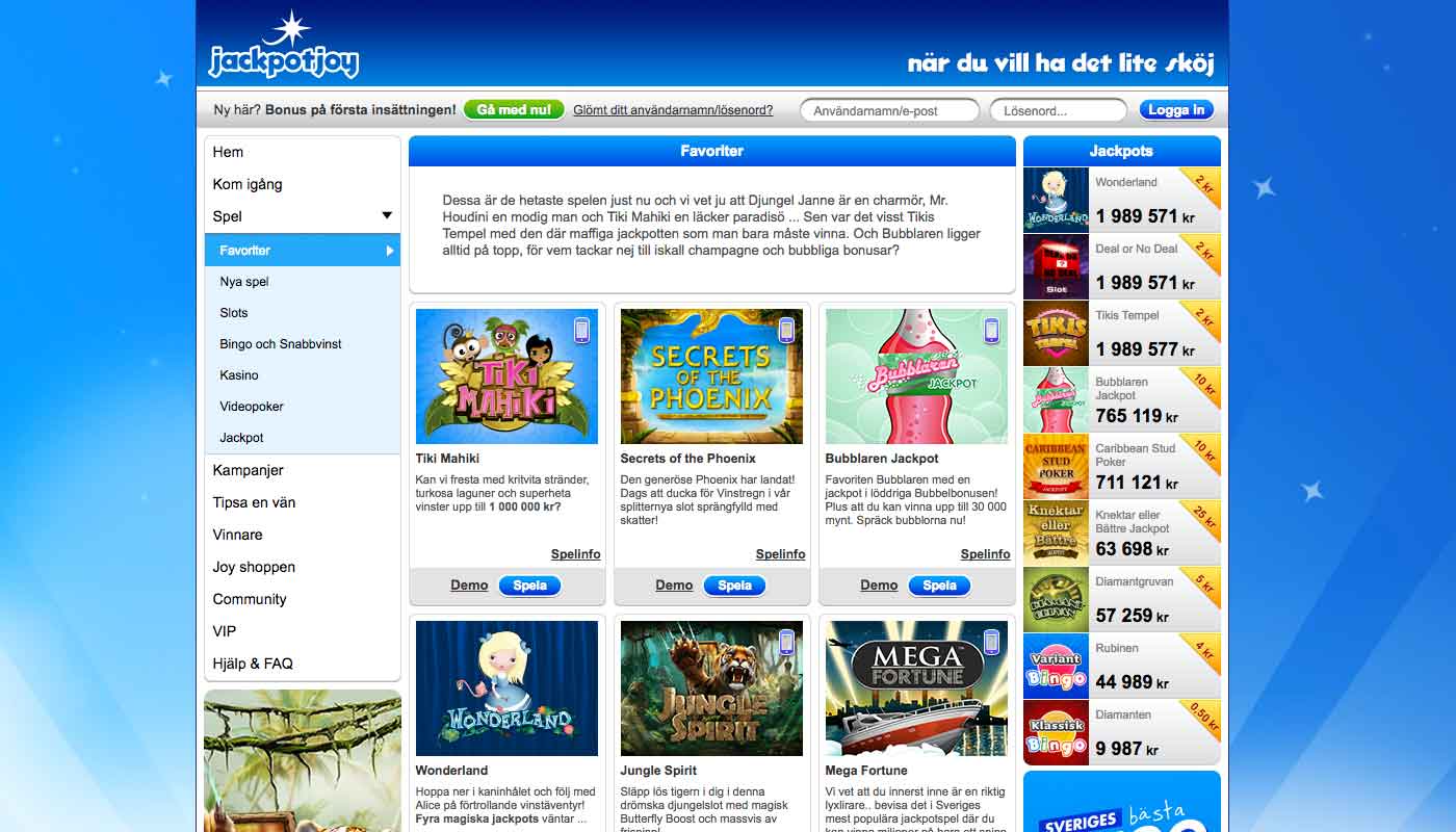 Jackpotjoy screenshot
