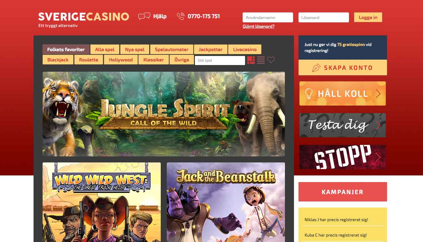 SverigeCasino screenshot